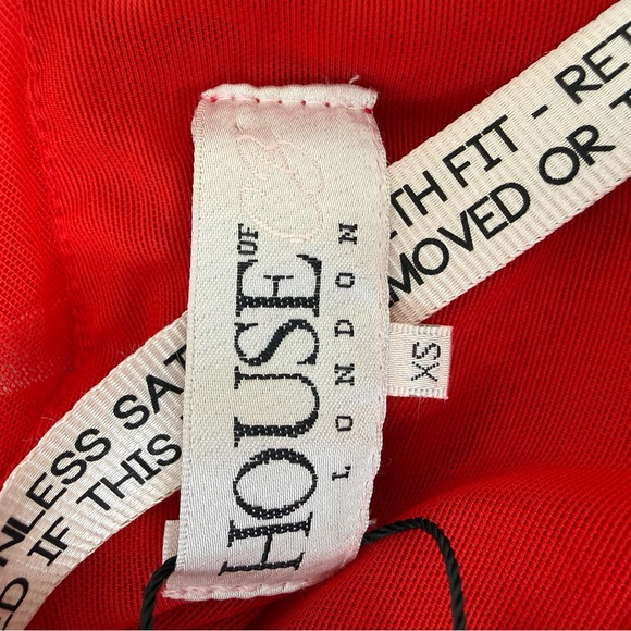 House Of CB Fornarina Red Ruched Bodycon Organza
Mesh Midi Dress with Side Slit - Picture 8 of 16